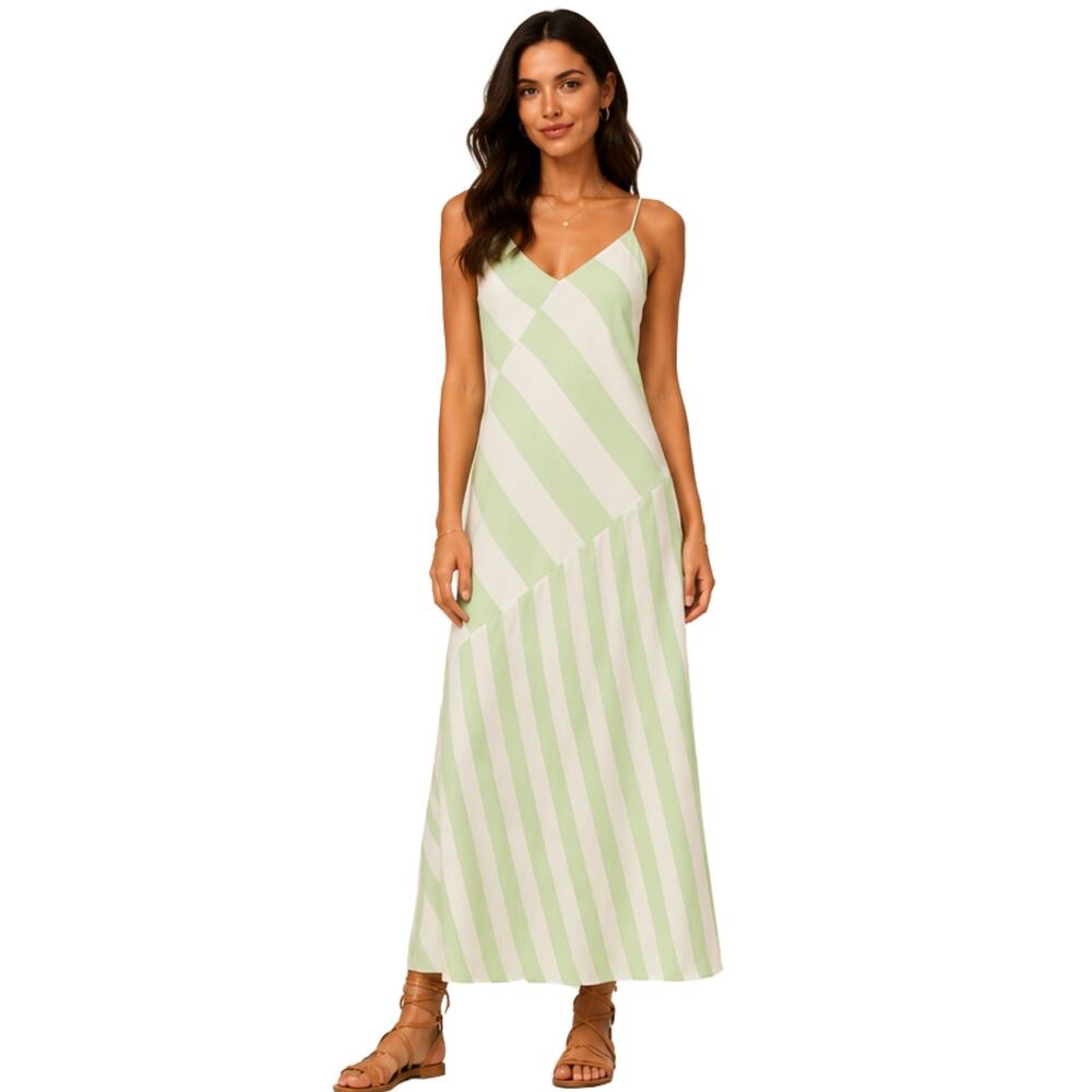 Rent The Runway Saunders x RTR Mint Imman Stripe Maxi Dress Size 4